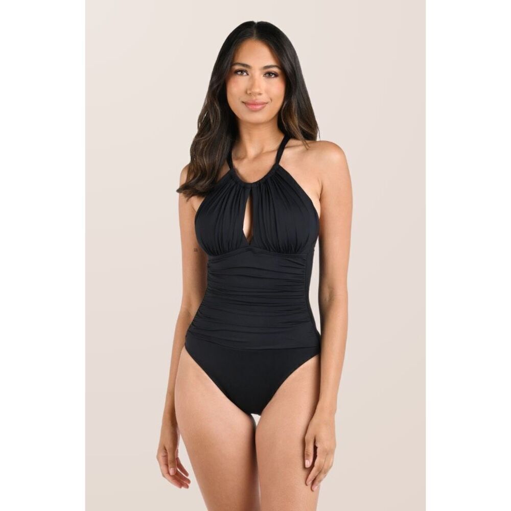La Blanca Island Goddess High Neck Mio - Black NEW NWT